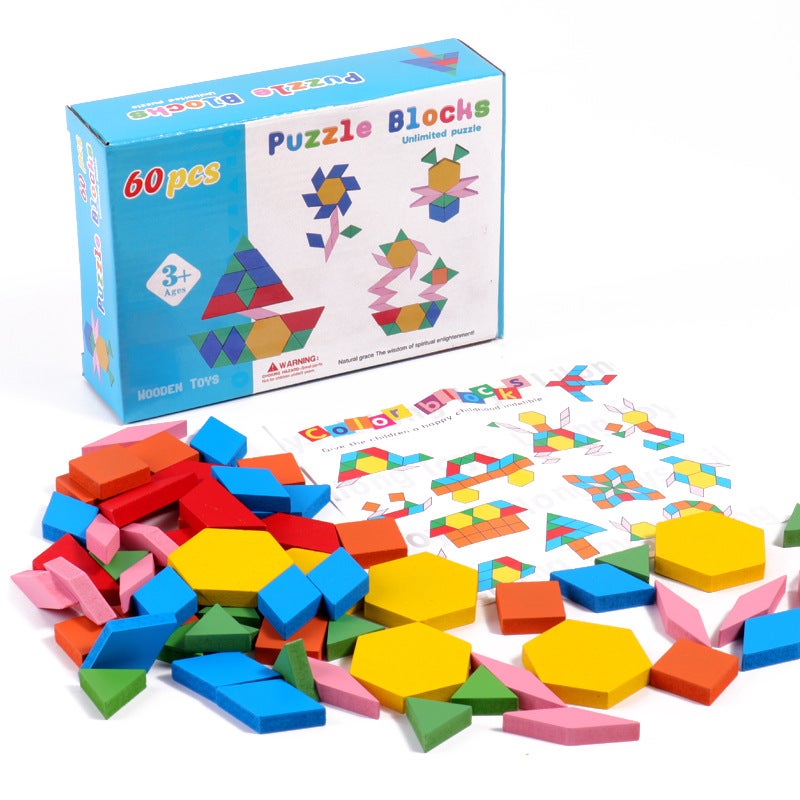 Wooden Three-Dimensional Jigsaw Puzzle Jigsaw Puzzle Geometric Intelligence Development Building Blocks Kindergarten Children'S Educational Toys For 3 To 6 Years Old - Image 2